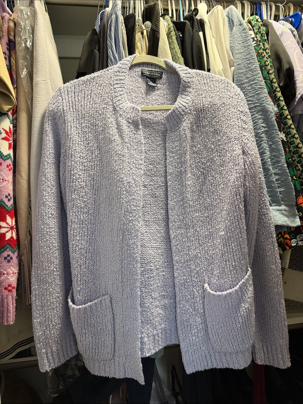 Cozy Open-Front Lavender Sweater Cardigan
